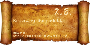 Krizsány Bernadett névjegykártya
