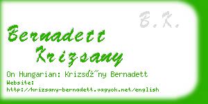bernadett krizsany business card
